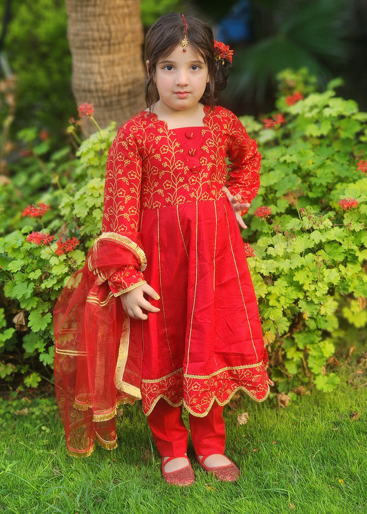 Modest - Blooming Red - Cotton - Girls 3 Piece Suit