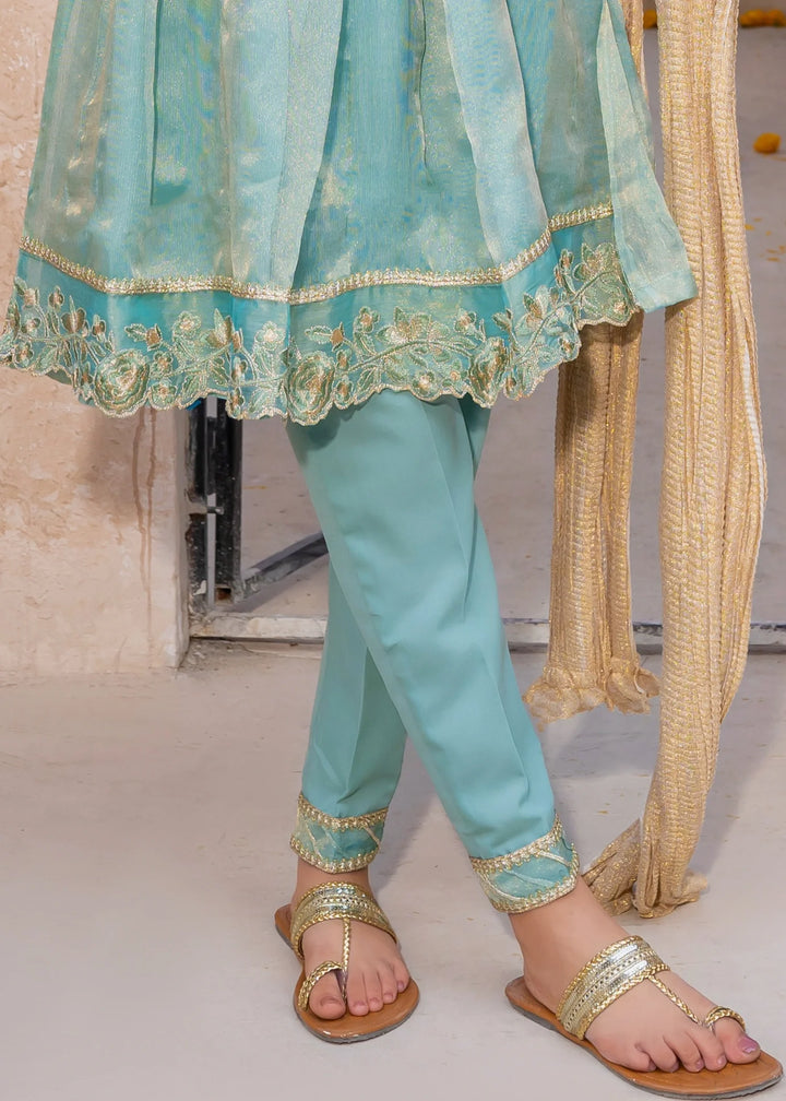 Modest - Maysuri Embroidered Frock For Girl -  3 Piece