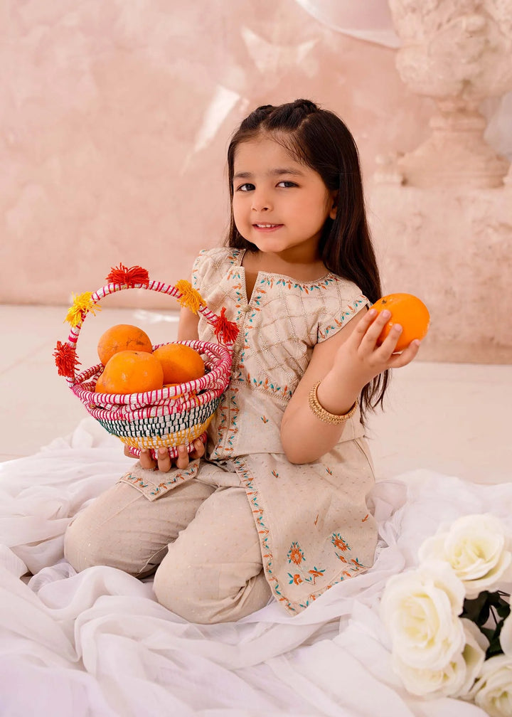 Modest - Cotton Lawn Embroidered Suit For Girl - White - 3 Piece