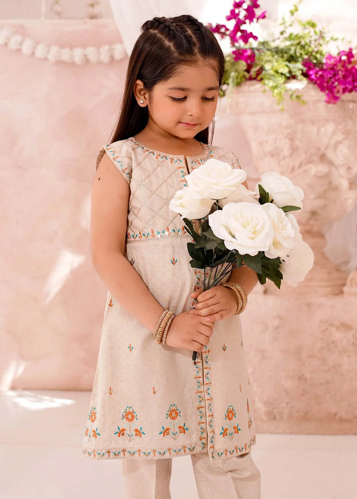 Modest - Cotton Lawn Embroidered Suit For Girl - White - 3 Piece