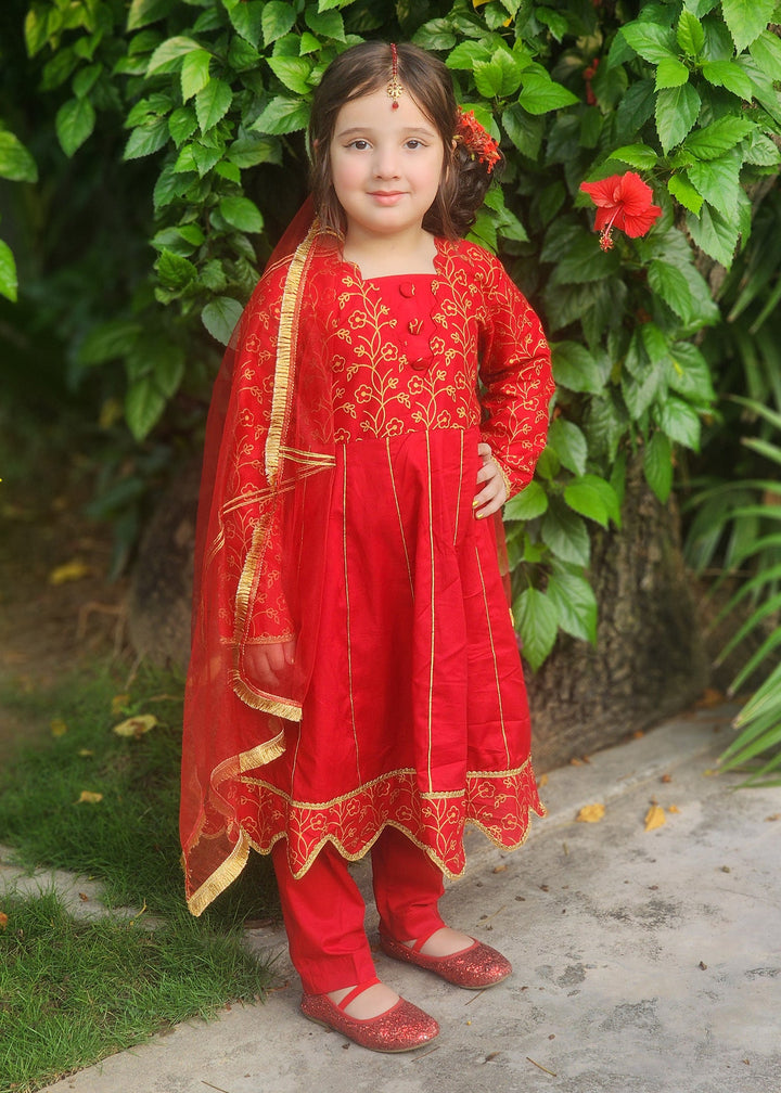 Modest - Blooming Red - Cotton - Girls 3 Piece Suit
