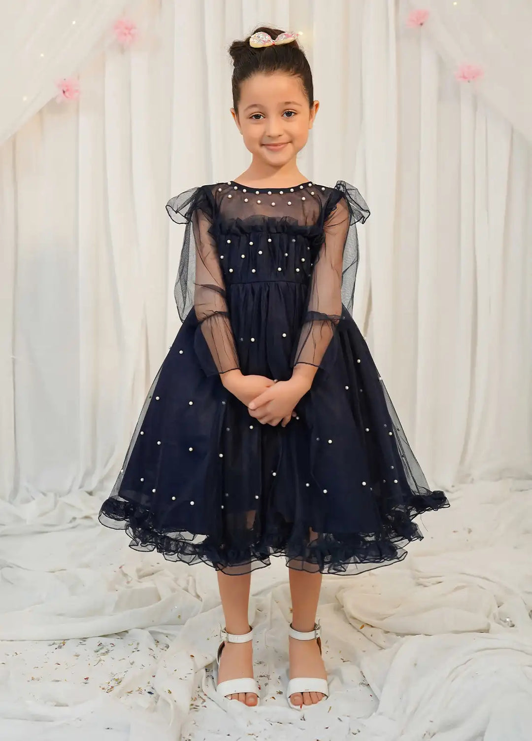 Modest - Net Pearl Frock For Girl - Pearl - 1 Piece