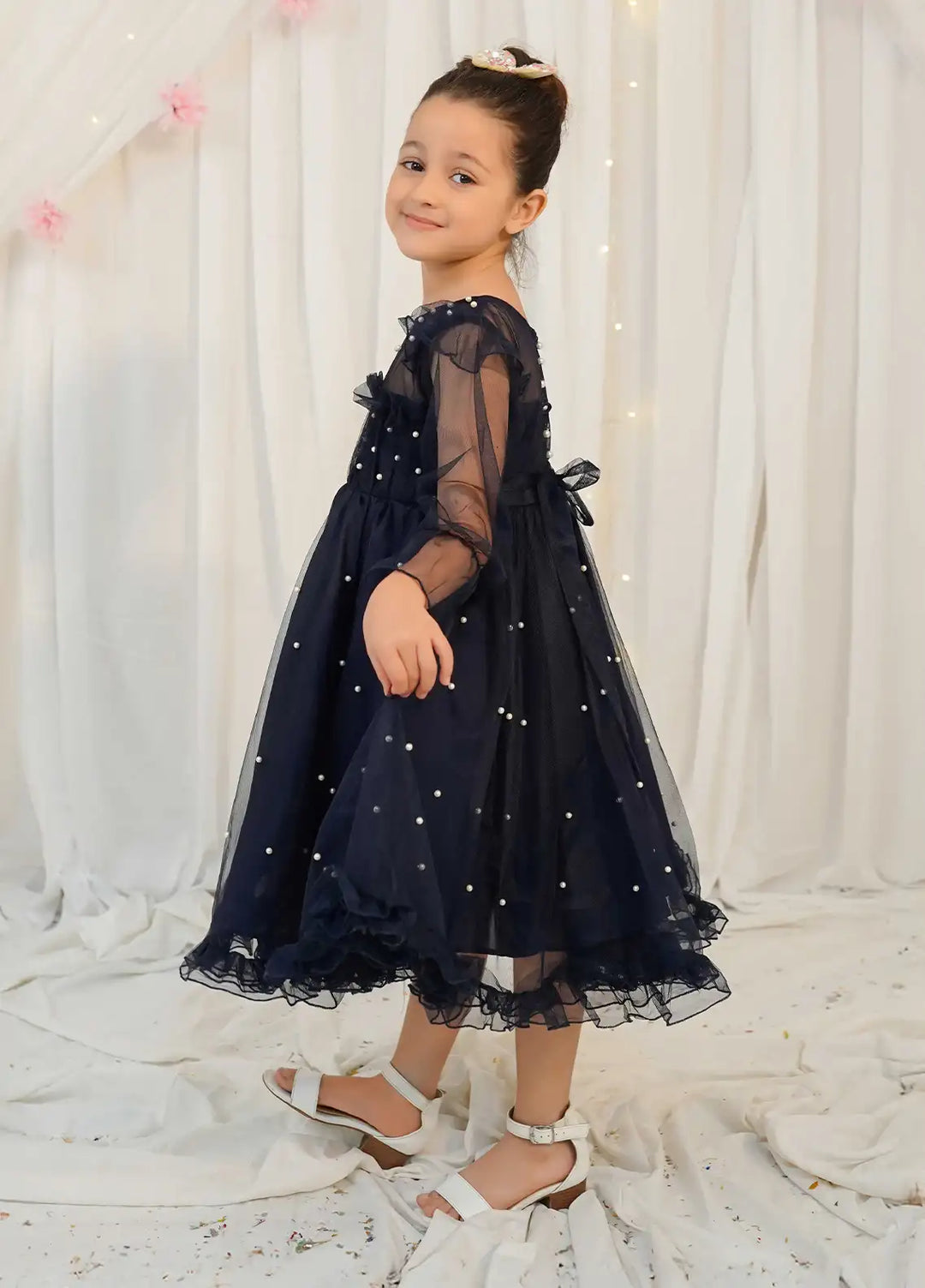 Modest - Net Pearl Frock For Girl - Pearl - 1 Piece