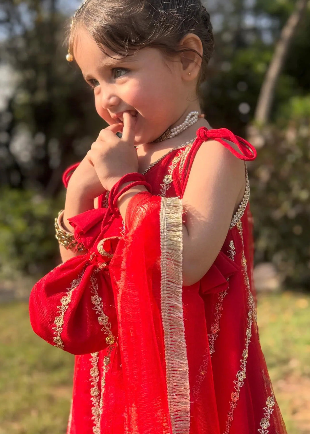 Modest - Net Embroidered Suit For Girl -  3 Piece