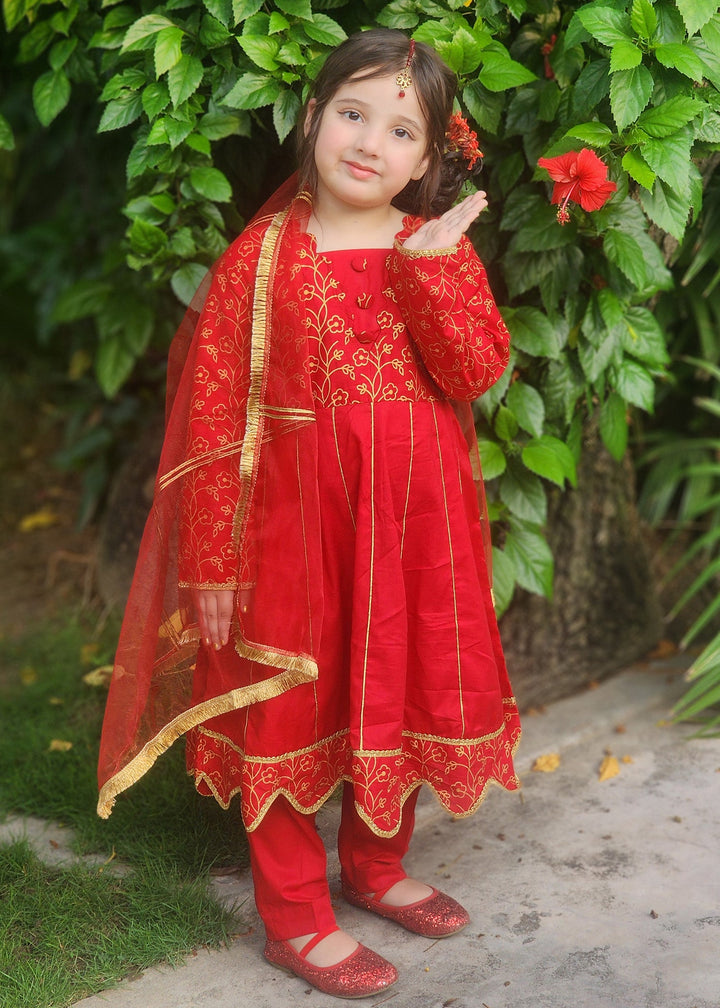 Modest - Blooming Red - Cotton - Girls 3 Piece Suit