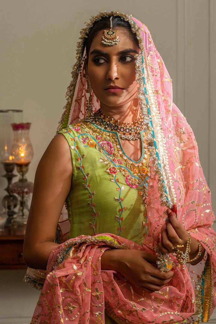 Yasmin Zaman - Asma - Korean Silk & Sponge Net- Green- 3 Piece