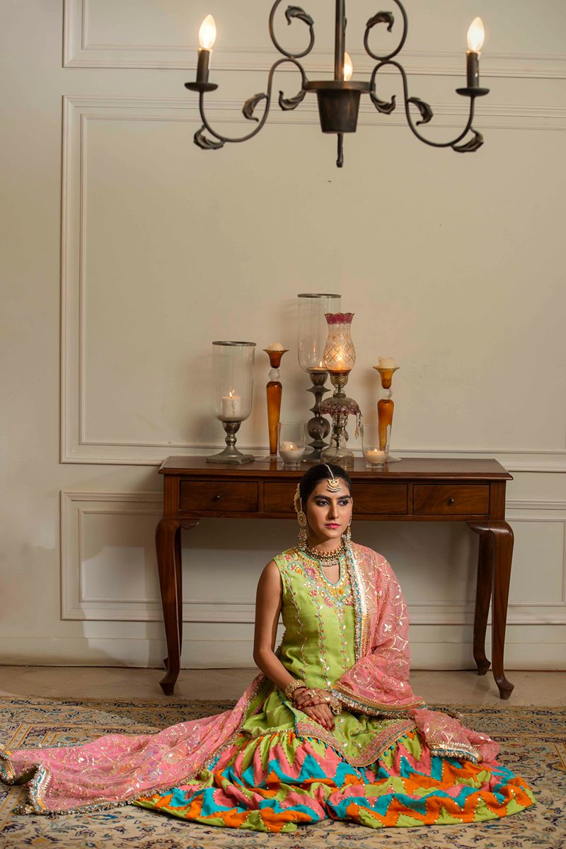 Yasmin Zaman - Asma - Korean Silk & Sponge Net- Green- 3 Piece