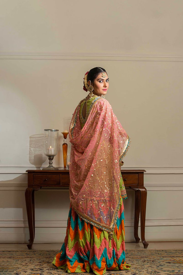 Yasmin Zaman - Asma - Korean Silk & Sponge Net- Green- 3 Piece