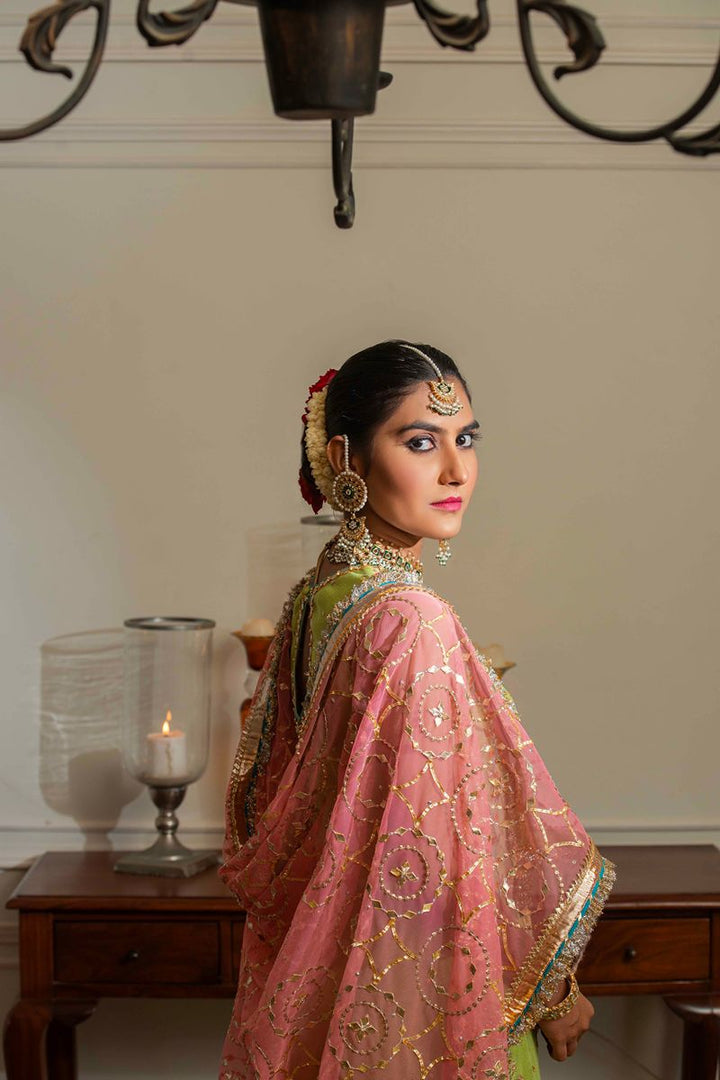 Yasmin Zaman - Asma - Korean Silk & Sponge Net- Green- 3 Piece