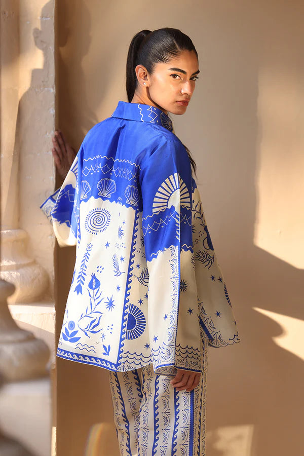 Sania Maskatiya - Aveli - Raw Silk - Cobalt Blue - 2 Piece