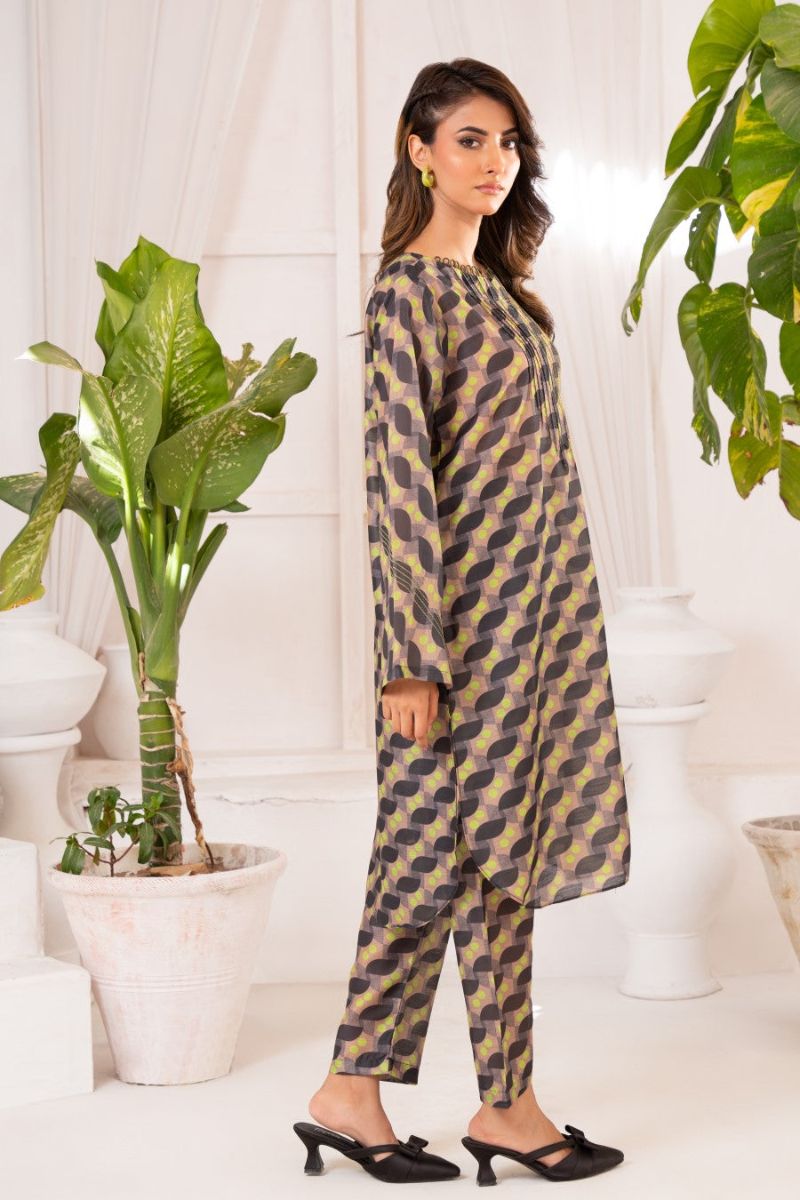 Ayla Studio - Abstract Mind - Swiss Lawn - Black &amp; Green - 2 Piece