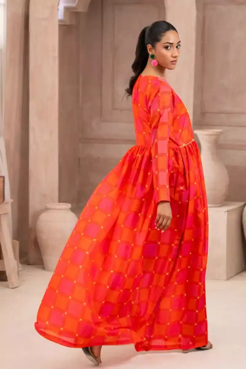 Ayla Studio - Barbara - Swiss Lawn - Pink &amp; Orange - 1 Piece