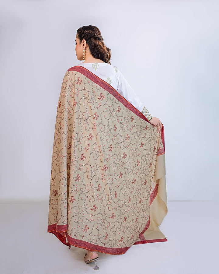 Ayla Studio - EMBROIDERED PASHMINA SHAWL - ARIA - Beige - 1 Piece