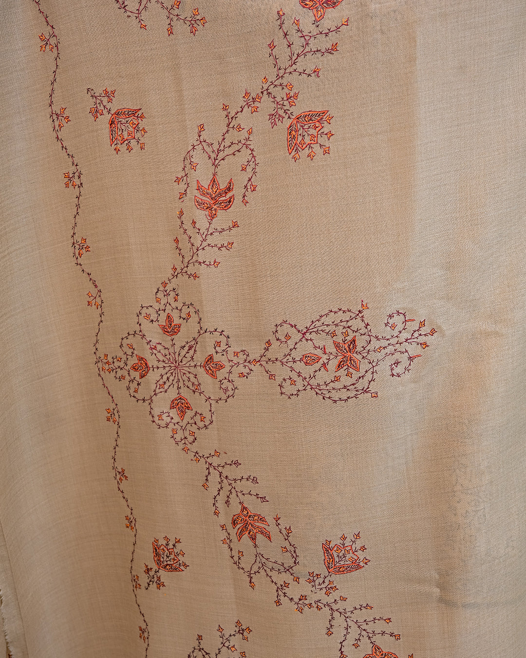 Ayla Studio - EMBROIDERED PASHMINA SHAWL - KALISA - Beige - 1 Piece