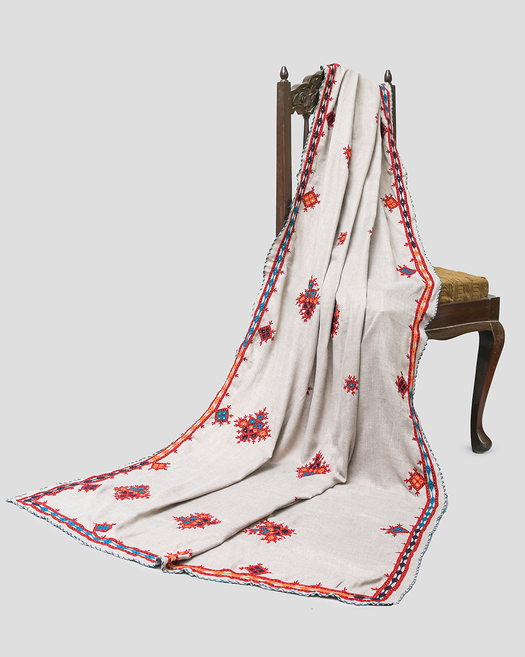 Ayla Studio - EMBROIDERED PASHMINA SHAWL - ZAHRAH - Gray - 1 Piece