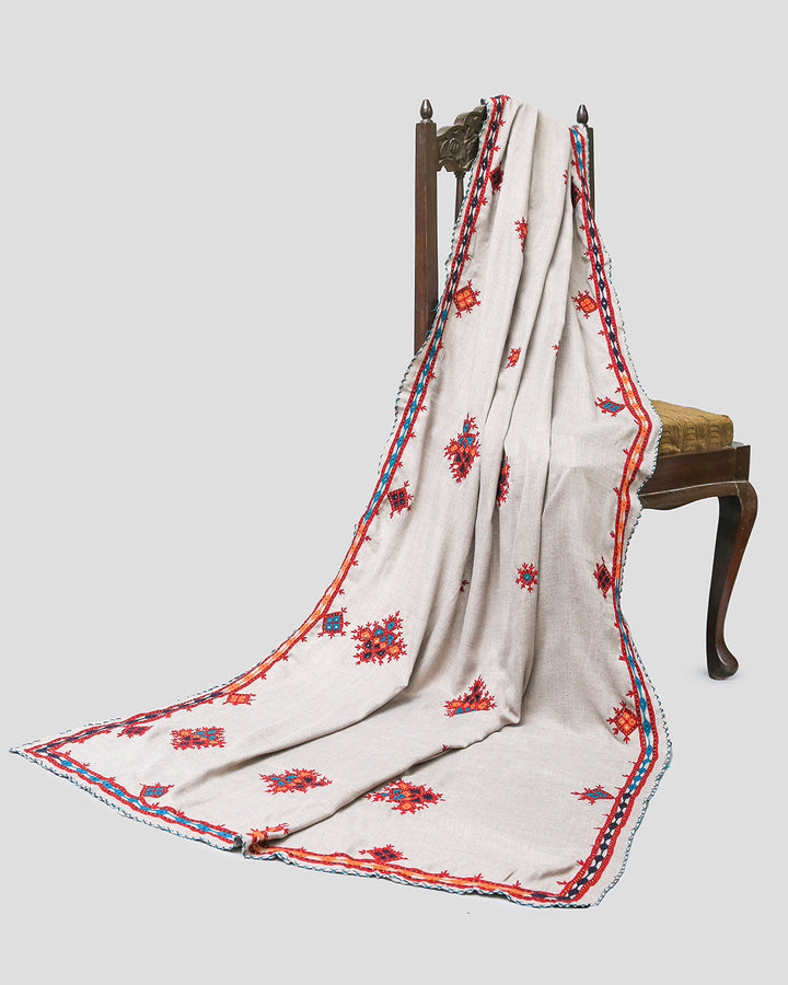 Ayla Studio - EMBROIDERED PASHMINA SHAWL - ZAHRAH - Gray - 1 Piece