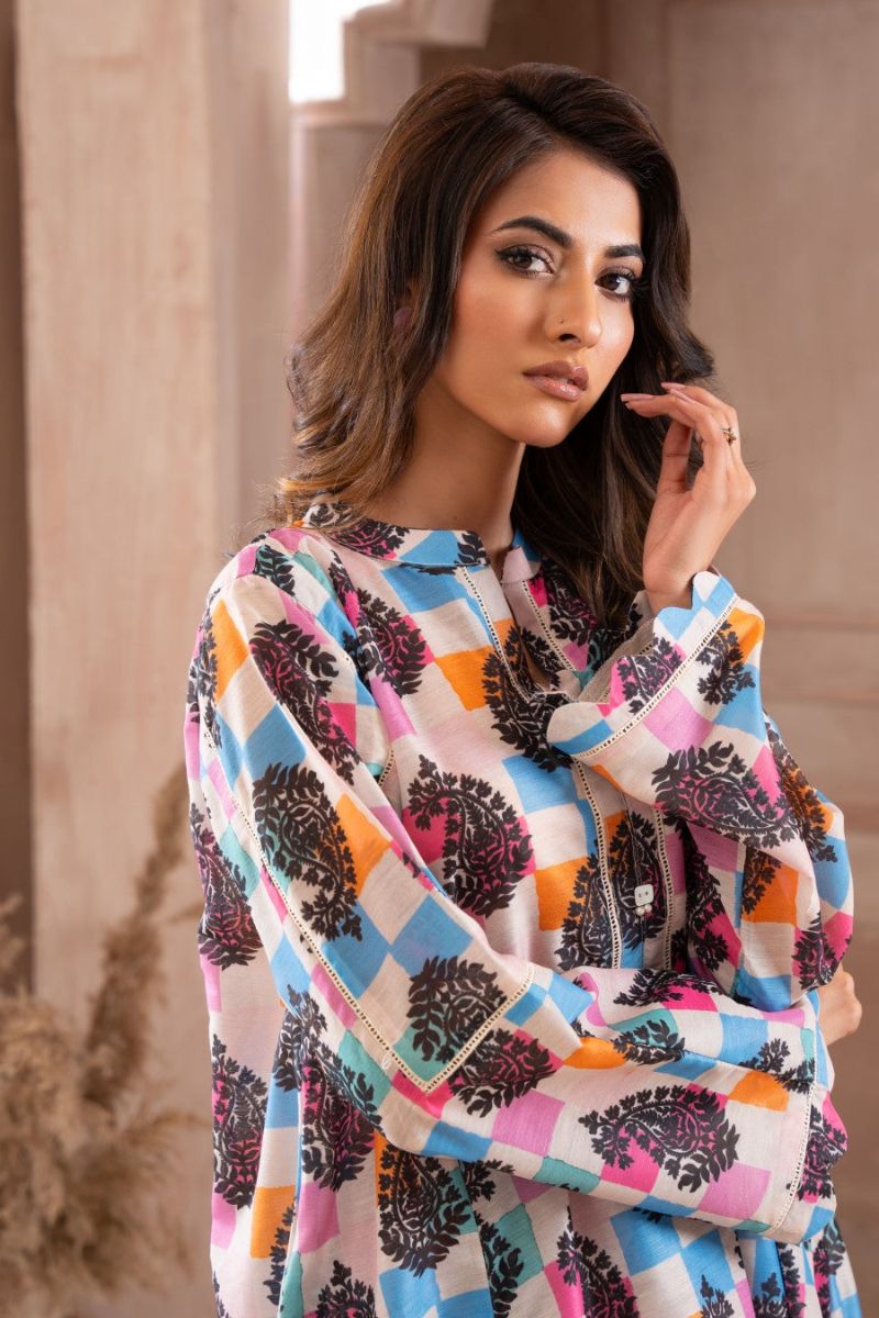 Ayla Studio - Funky Vibes - Swiss Lawn - Vibrant Blue &amp; Pink - 2 Piece
