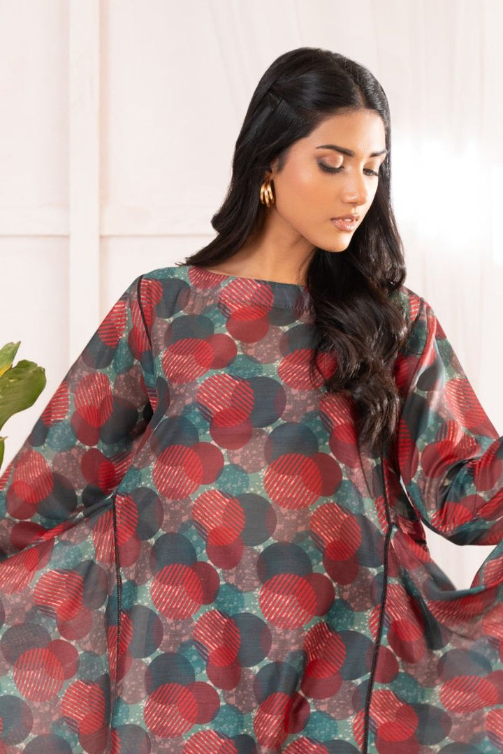 Ayla Studio - Green &amp; Red Polka Abstract - Swiss Lawn - Green &amp; Red - 2 Piece