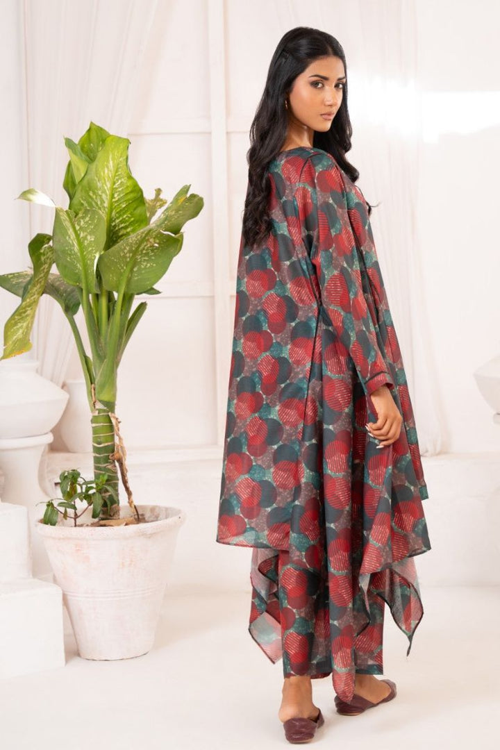 Ayla Studio - Green &amp; Red Polka Abstract - Swiss Lawn - Green &amp; Red - 2 Piece