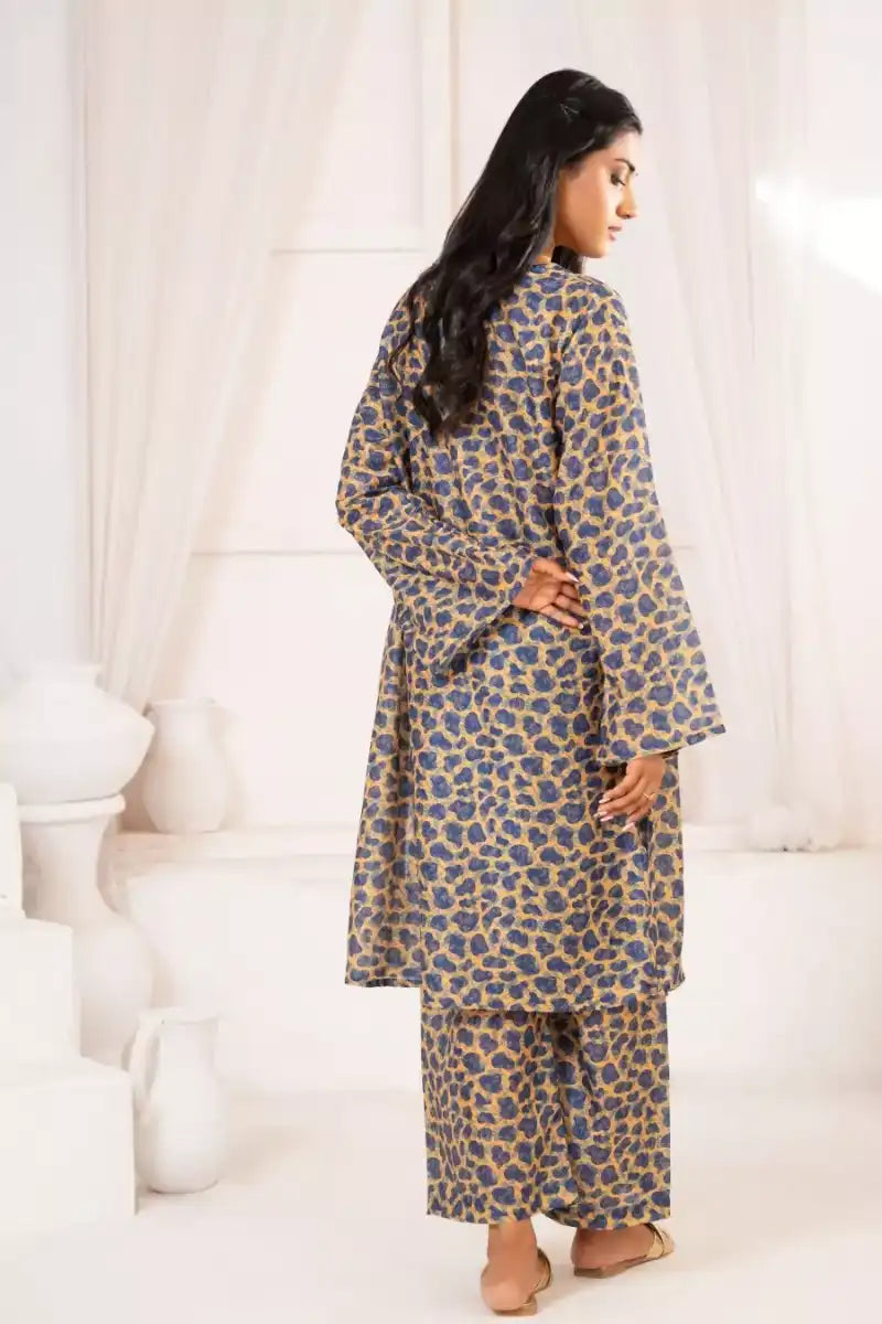 Ayla Studio - Leopard Garden - Swiss Lawn - Blue &amp; Mustard - 2 Piece
