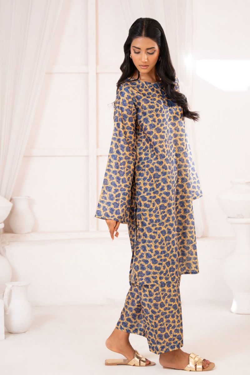 Ayla Studio - Leopard Garden - Swiss Lawn - Blue &amp; Mustard - 2 Piece