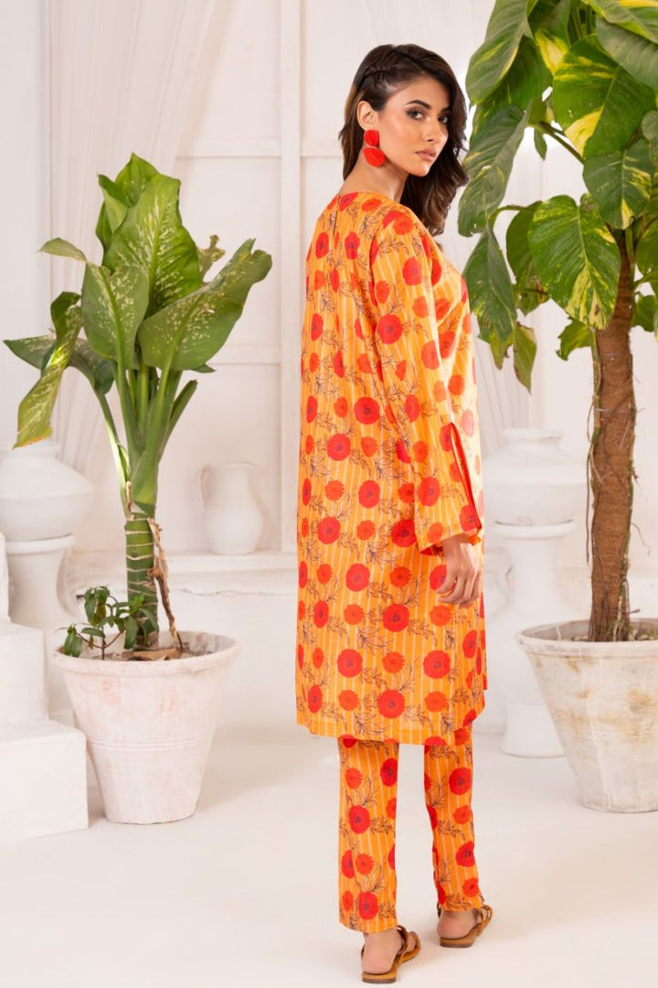 Ayla Studio - Marigold - Swiss Lawn - Orange with Red &amp; Black - 2 Piece
