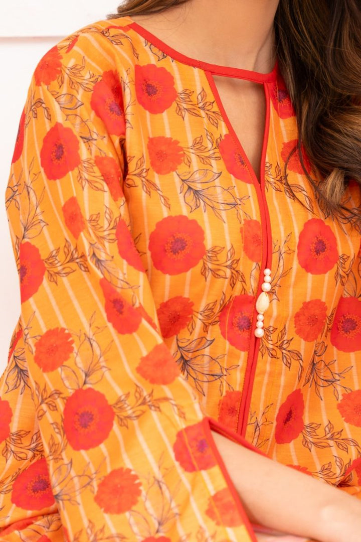 Ayla Studio - Marigold - Swiss Lawn - Orange with Red &amp; Black - 2 Piece