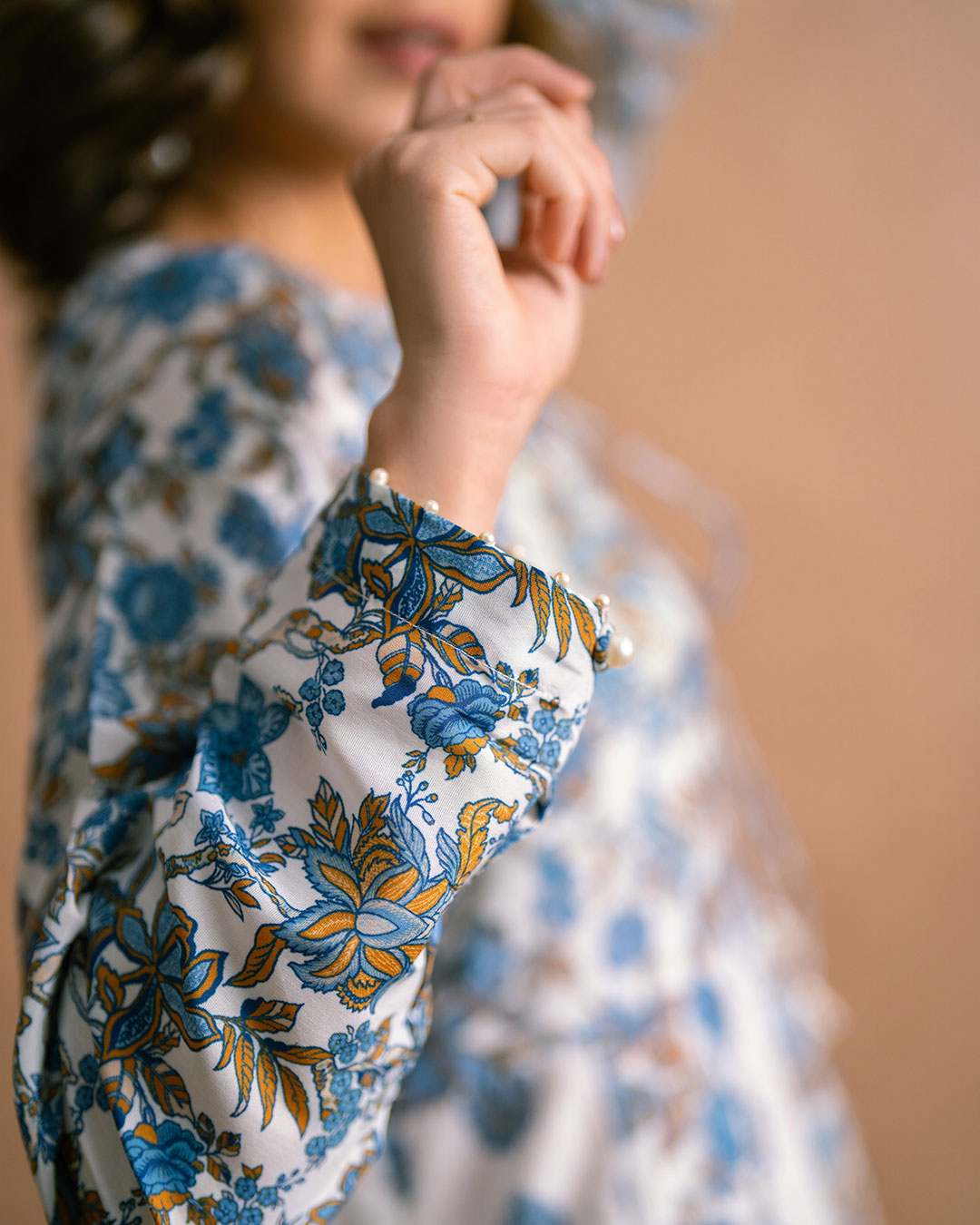 Ayla Studio - PRINTED ESSENTIAL 1 Piece - Blue Bliss - poly-viscose - white