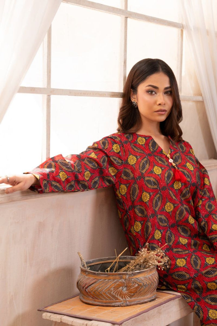 Ayla Studio - Psychedelic Night - Swiss Lawn - Black with Red &amp; Mustard - 2 Piece