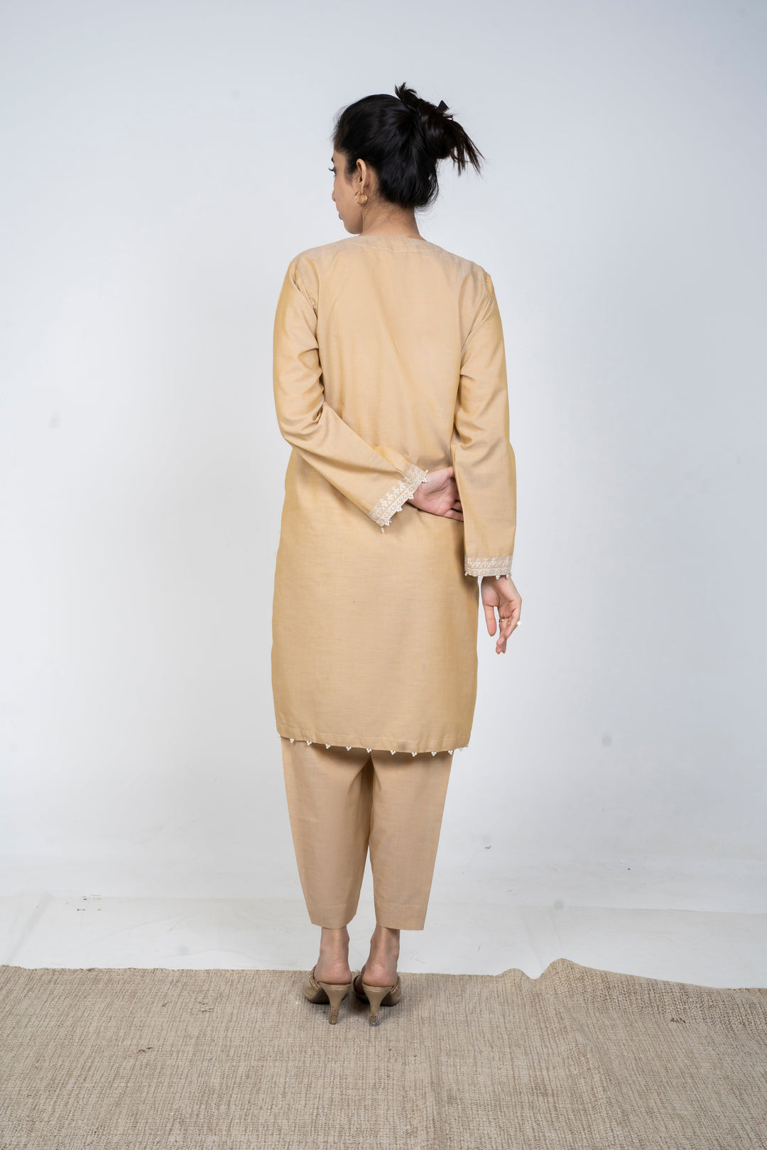 Ayla Studio - Solid Embroidered | 2-Piece Rtw | Beige
