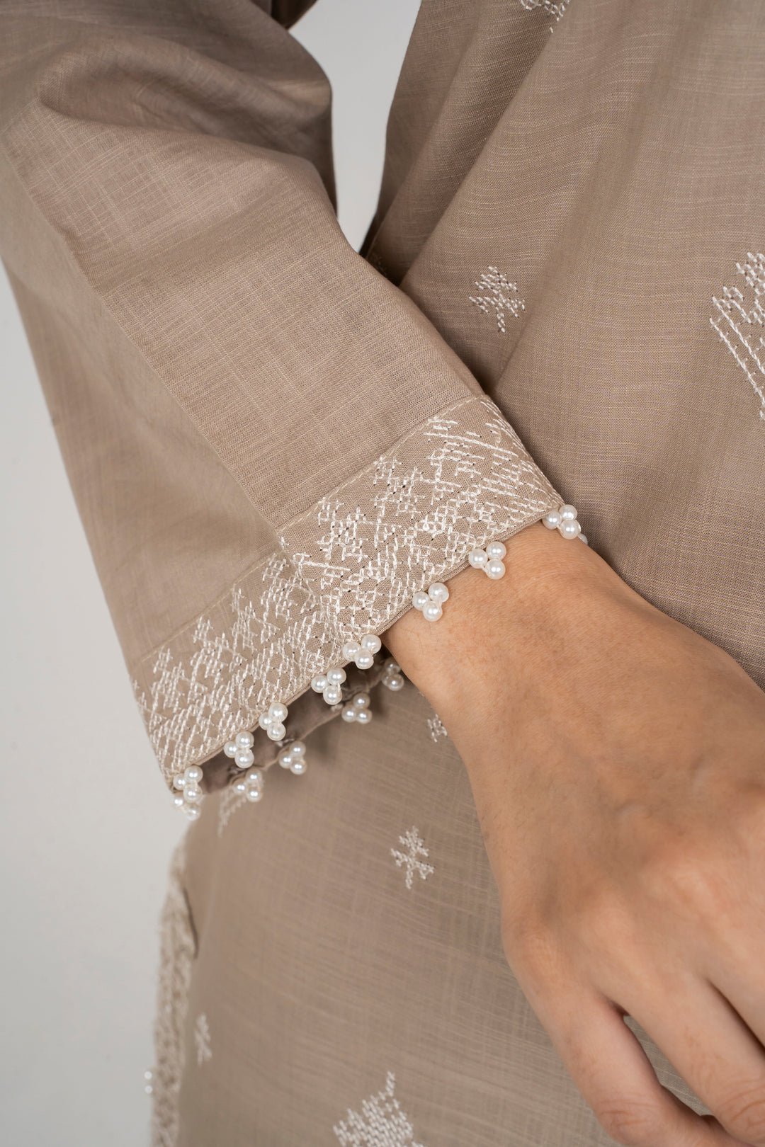 Ayla Studio - Solid Embroidered | 2-Piece Rtw | Mushroom Beige