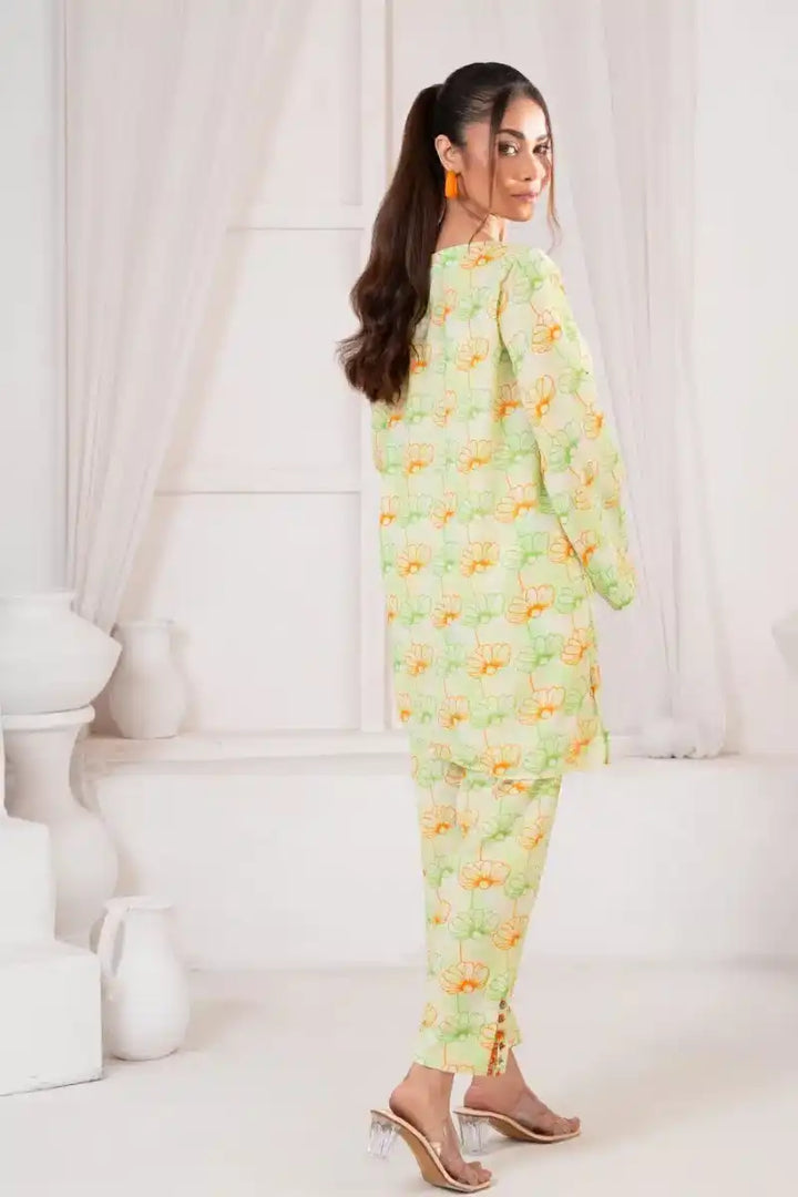 Ayla Studio - Spring Orchid - Georgette - Green &amp; Orange - 2 Piece