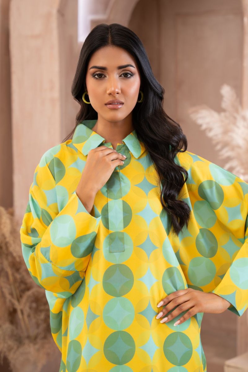 Ayla Studio - Warm Mint - Georgette - Yellow with Sage Green &amp; Mint - 2 Piece