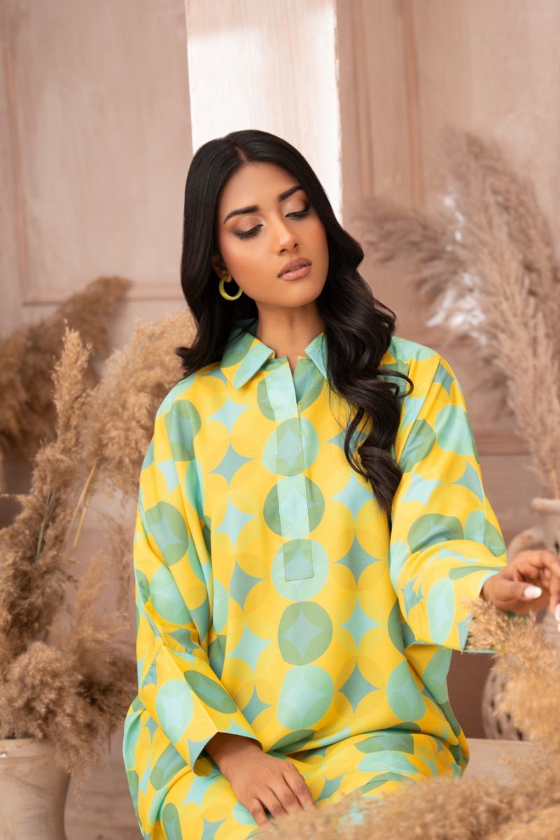 Ayla Studio - Warm Mint - Georgette - Yellow with Sage Green &amp; Mint - 2 Piece