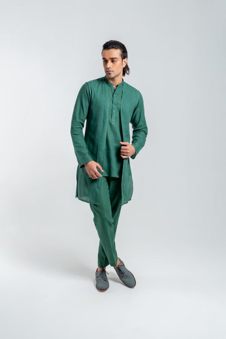Deepak & Fahad - BAL-M008 - Forest Green - Woven Cotton
