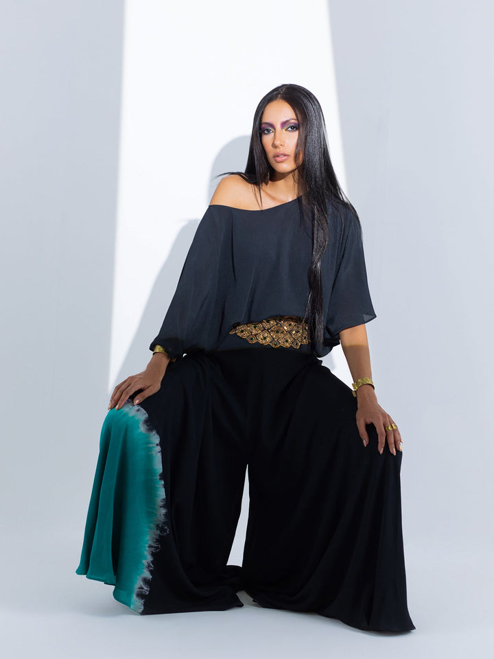 Sanam Chaudhri BARDOT Navy 2 Piece