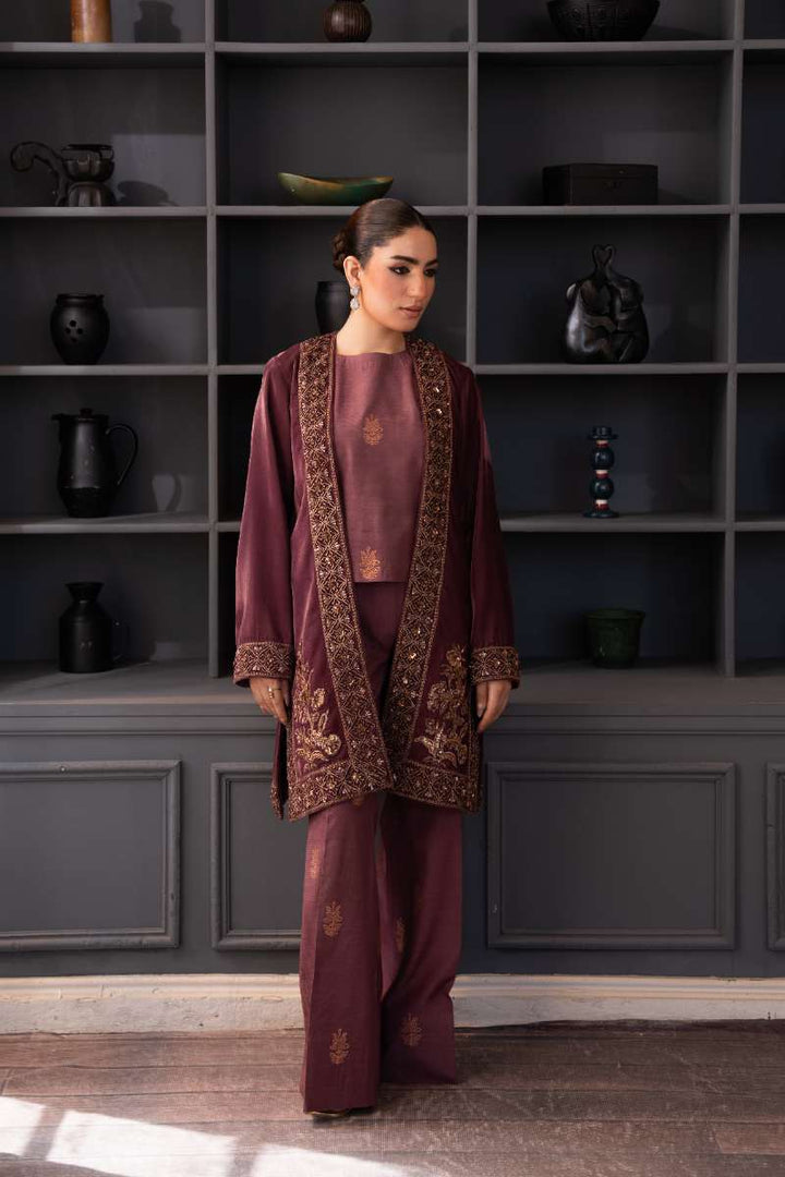 Fozia Khalid - Opal Mist - Mesa Rose - Premium Velvet - 3 Piece