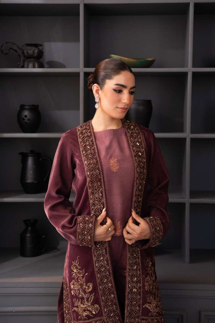 Fozia Khalid - Opal Mist - Mesa Rose - Premium Velvet - 3 Piece