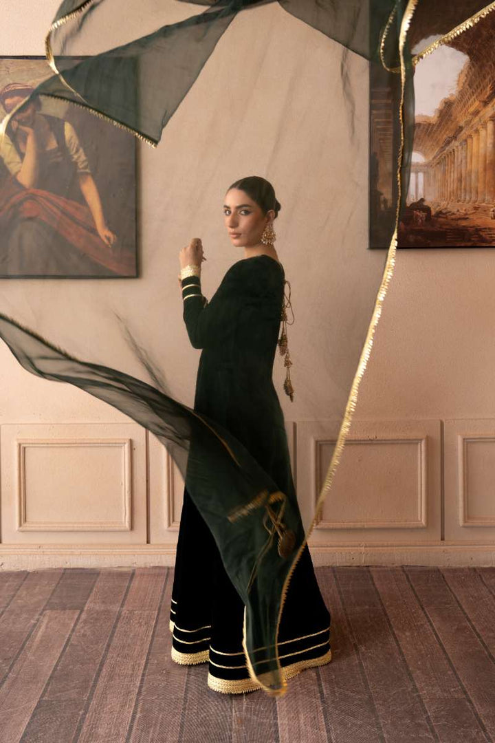 Fozia Khalid - Emerald Veil - Emerald Green - Premium Velvet - 3 Piece