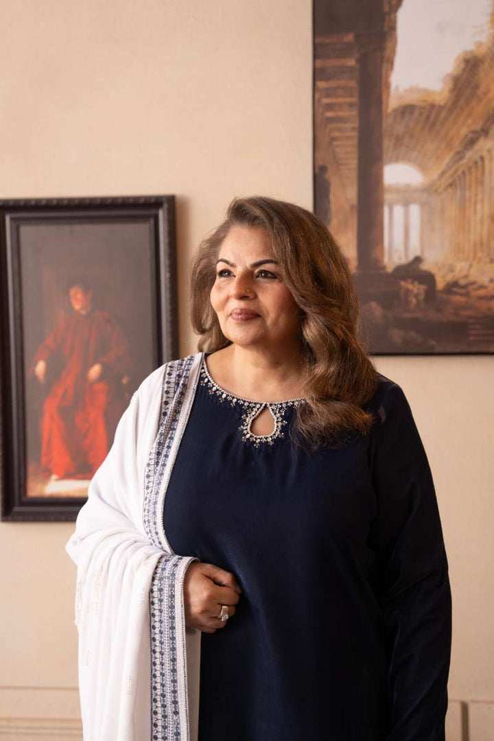 Fozia Khalid - Steal Mist - Steal Grey - Premium Velvet - 3 Piece