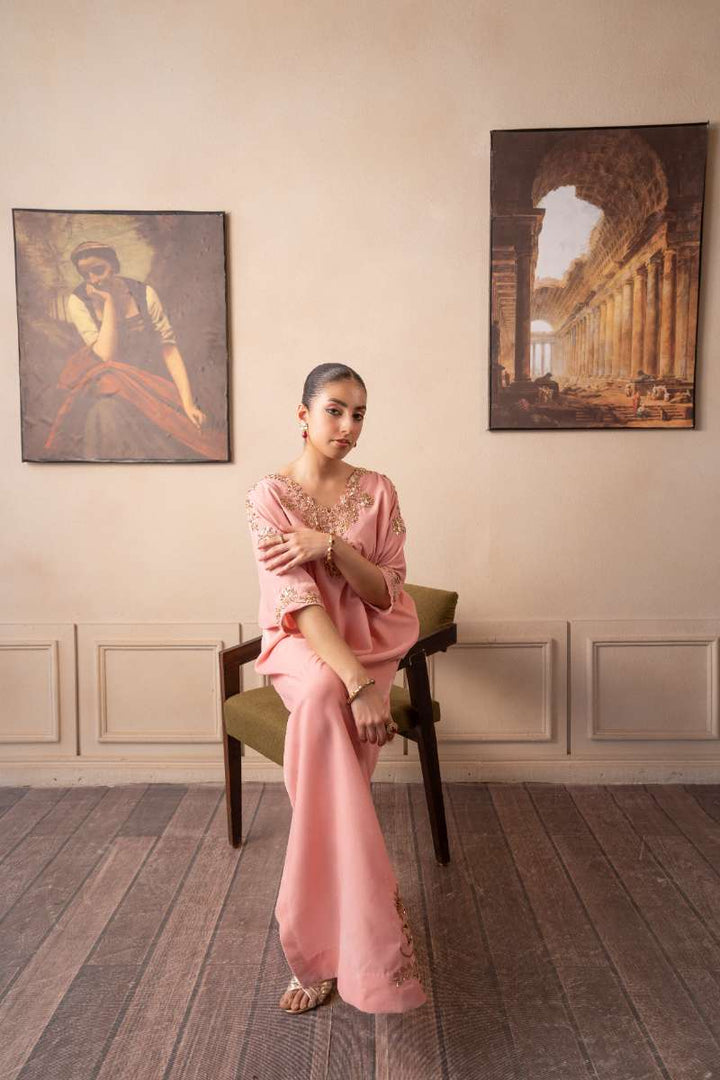 Fozia Khalid - Blush Aura - Powder Pink - Premium Velvet - 2 Piece