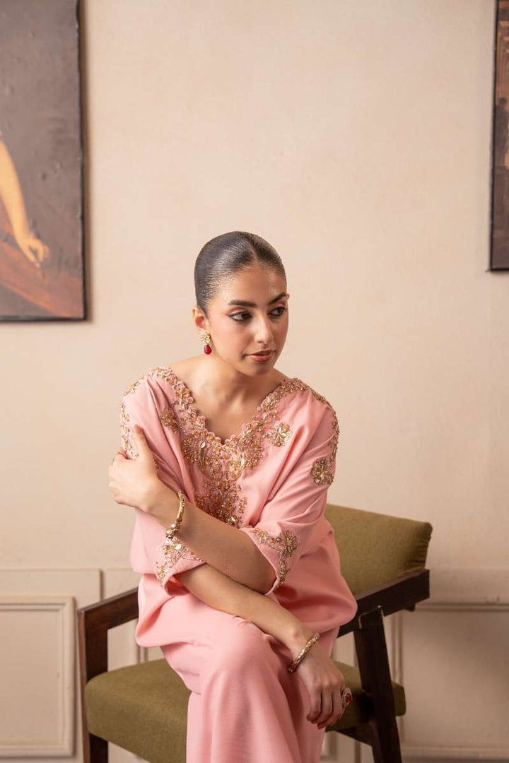 Fozia Khalid - Blush Aura - Powder Pink - Premium Velvet - 2 Piece