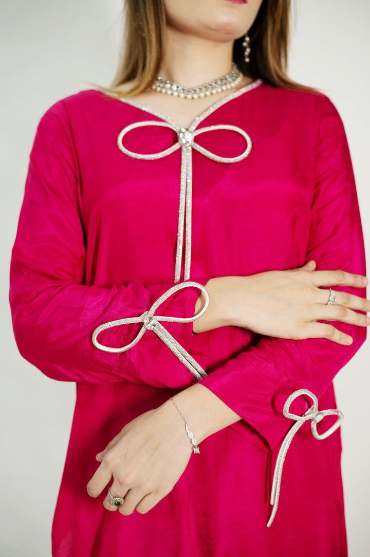 Alifyay - Fucia Pink - Cotton Silk - 3 Piece