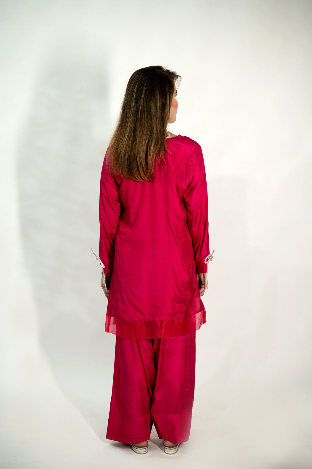 Alifyay - Fucia Pink - Cotton Silk - 3 Piece