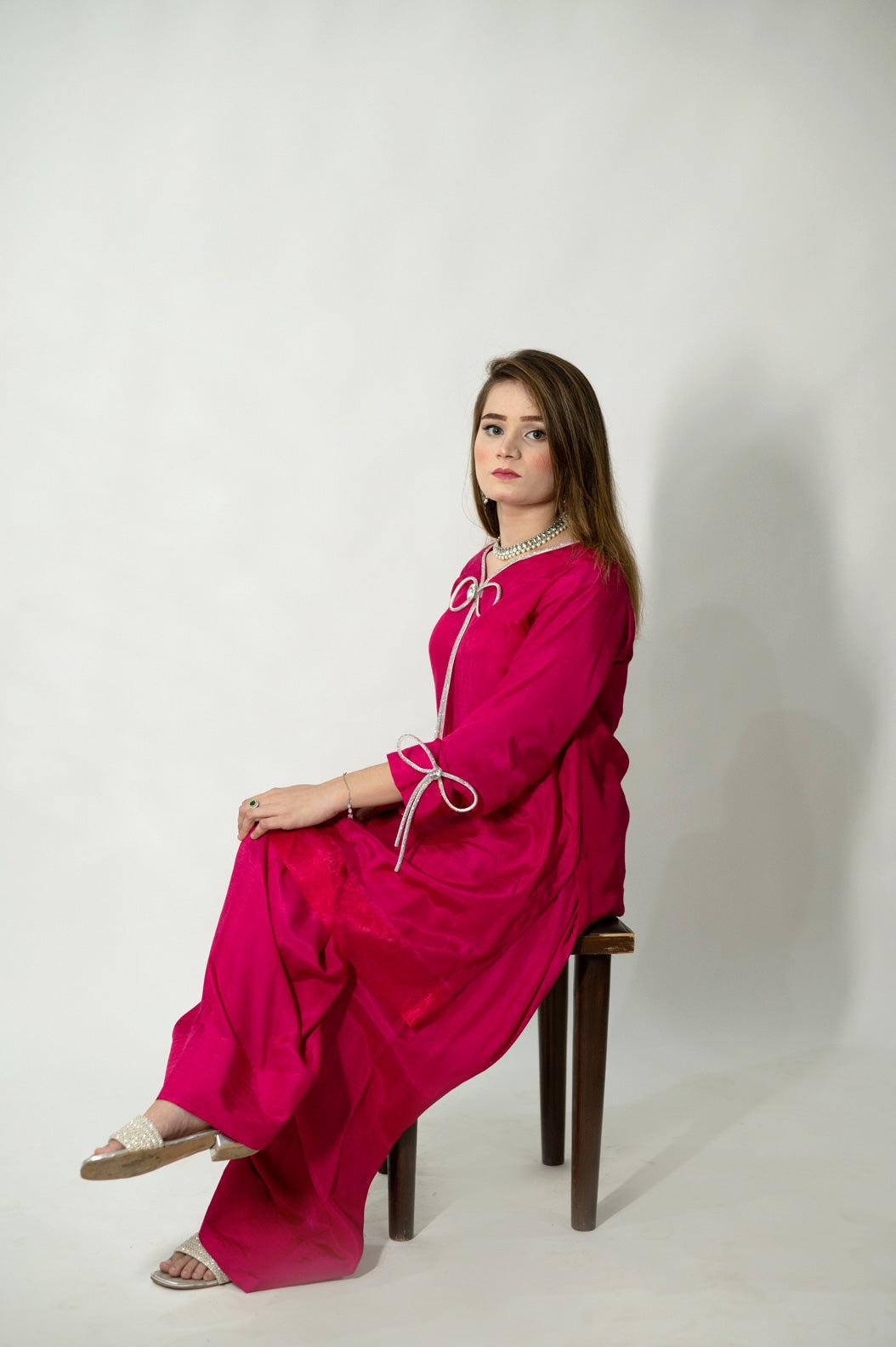 Alifyay - Fucia Pink - Cotton Silk - 3 Piece