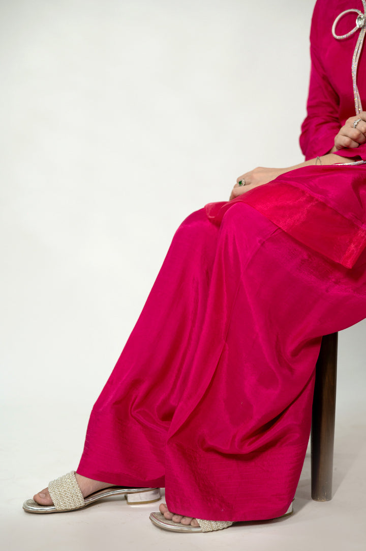 Alifyay - Fucia Pink - Cotton Silk - 3 Piece