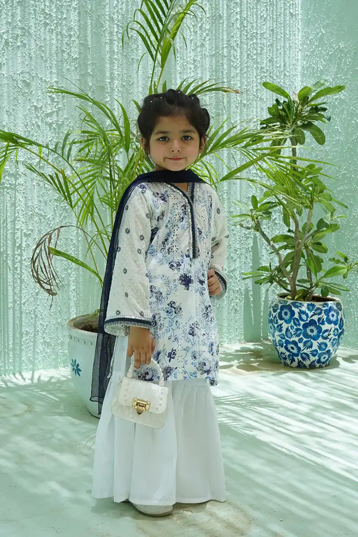 Cheeco Chic - BWCCG25 - Blue & White - Chikan & Cotton - 3 Piece