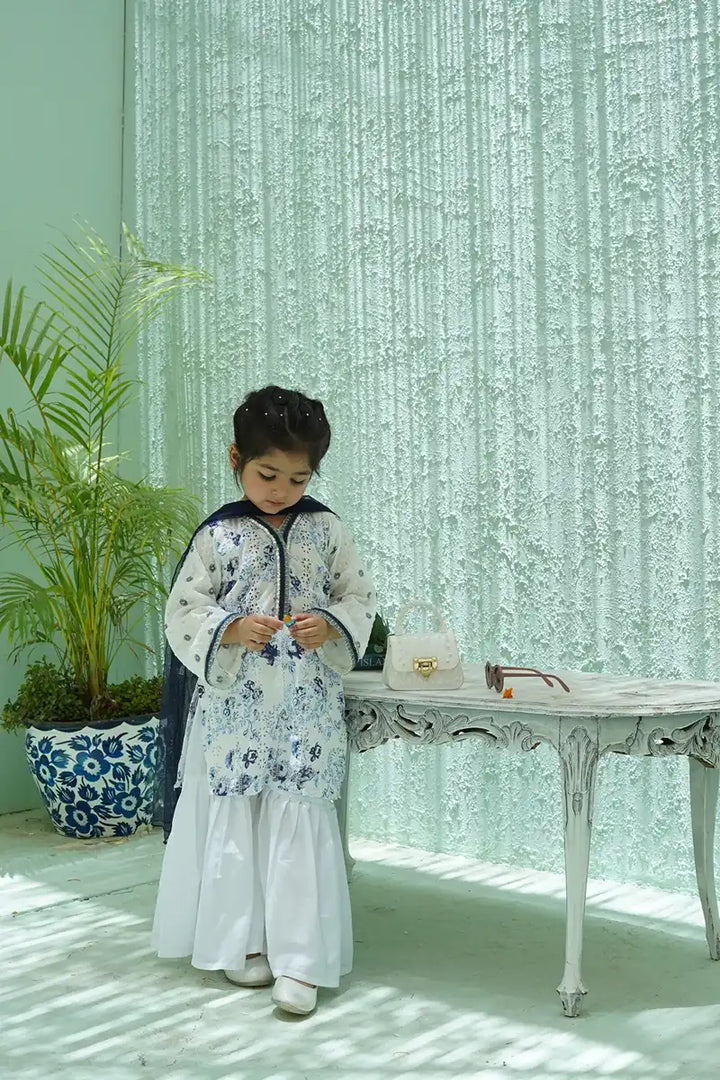 Cheeco Chic - BWCCG25 - Blue & White - Chikan & Cotton - 3 Piece