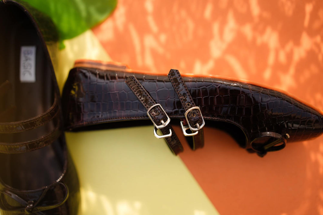 Basic by Chapter 13 - Mary Jane | Mocha Croc For Women - Chocolate Brown