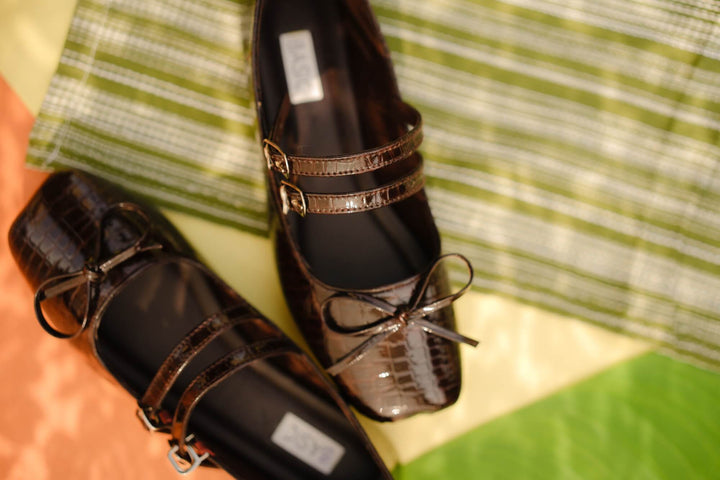 Basic by Chapter 13 - Mary Jane | Mocha Croc For Women - Chocolate Brown